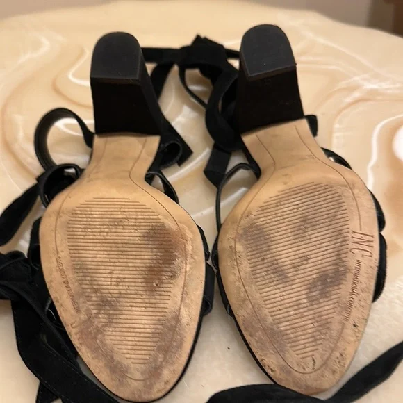 INC International Concepts Womens Kailey Suede Open Toe, Black Suede - Picture 5 of 6